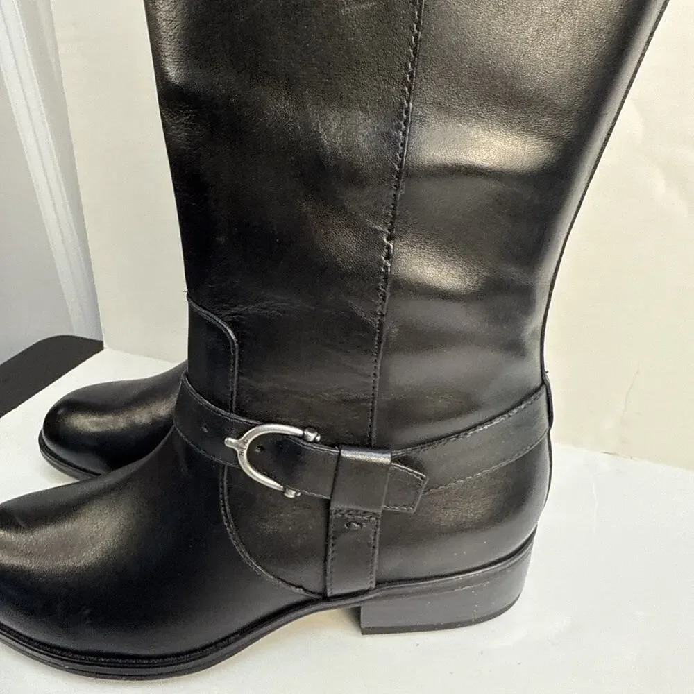 Lauren Ralph Lauren Womens Margarite Black Riding Boots 5.5 Width‎ B NWB